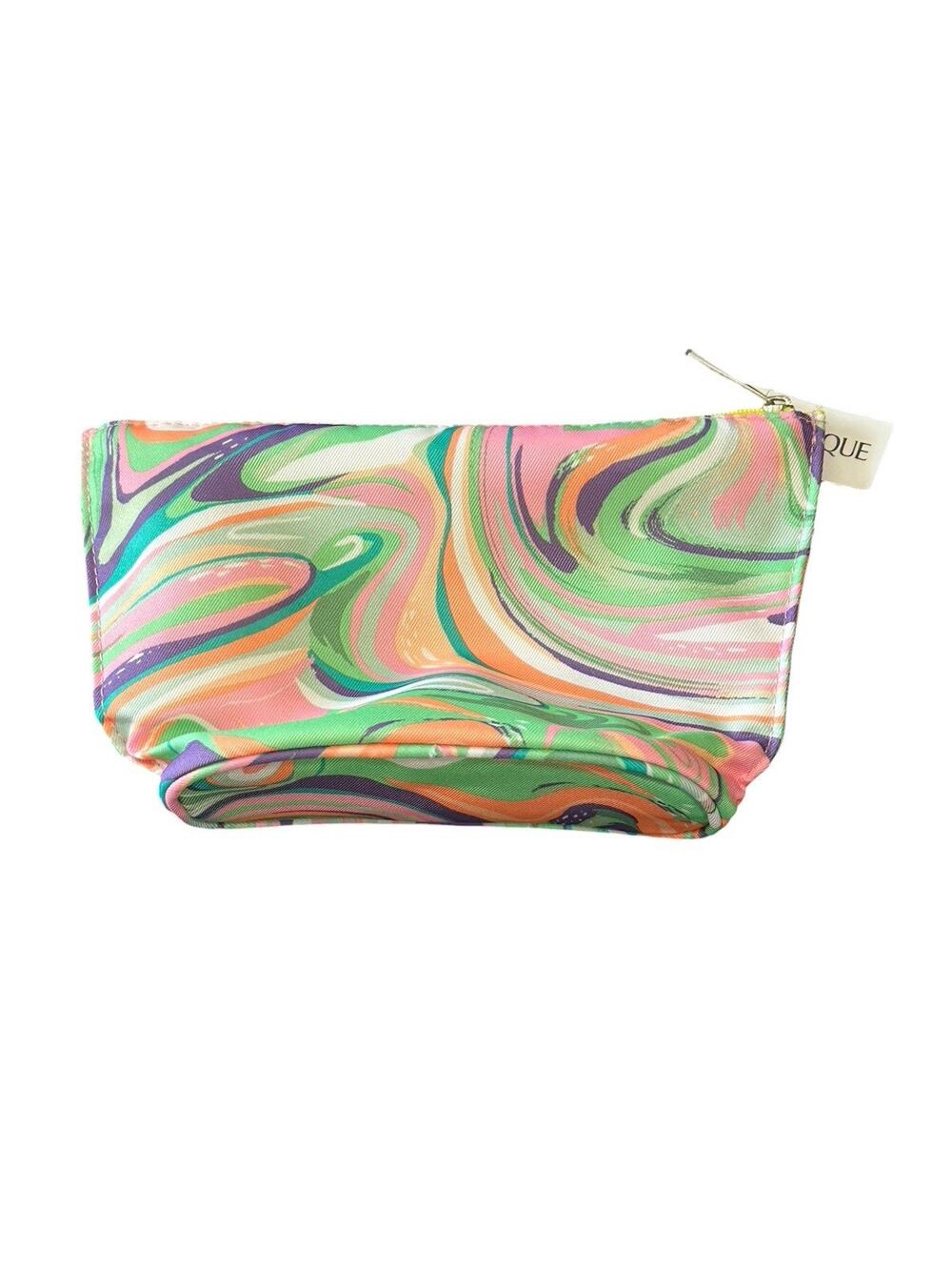 Clinique Multicolor Pastel Swirl Makeup Bag 9" x 6" with Zipper